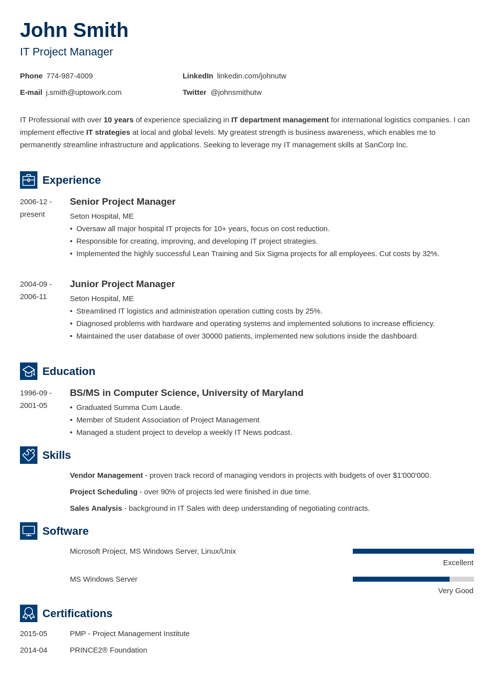 Modèle de CV professionnel Newcast